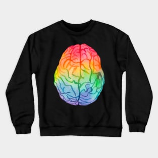 Watercolor Rainbow Brain (dark) Crewneck Sweatshirt